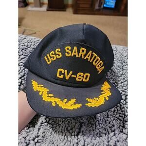 Vintage USS Saratoga CV-60 Navy Veteran Hat USA Made CAP-10 Embroidered Military